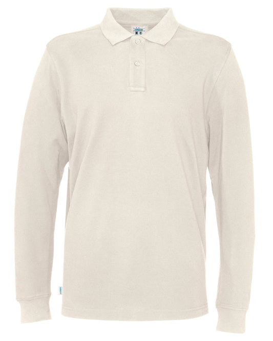 Cottover Pique Long Sleeve Man Eierschale, Vorderansicht