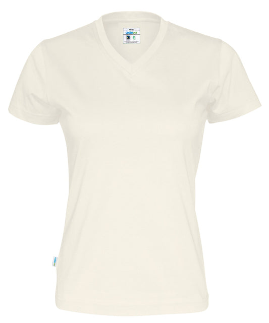 Cottover T-shirt SS V-neck Lady Eierschale, Vorderansicht