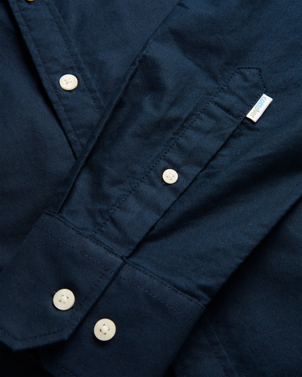 Cottover Oxford Comfort Man Marine, Detailansicht