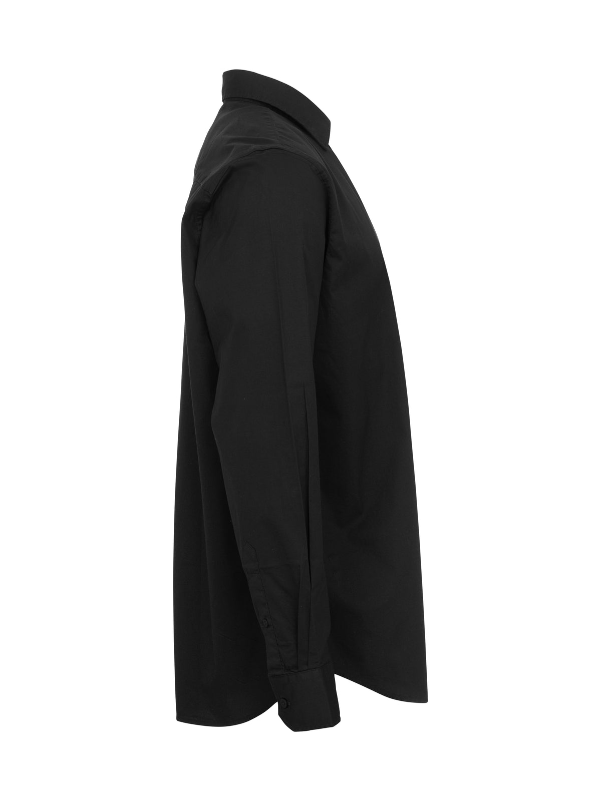 Cottover Poplin Slim fit Man Schwarz, Seitenansicht rechts