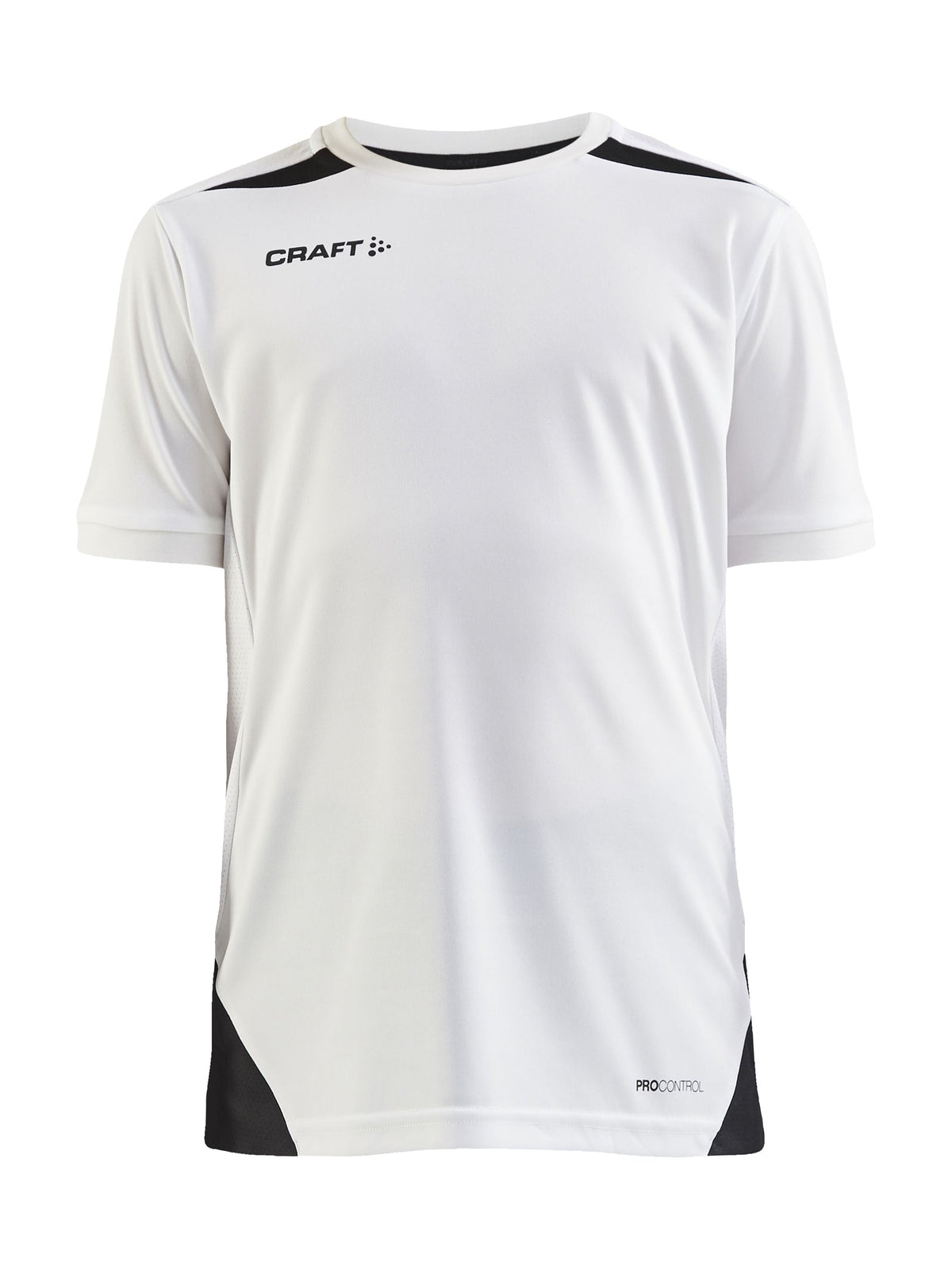 Craft PRO Control Impact SS Tee Junior in Weiss/Schwarz, Vorderansicht
