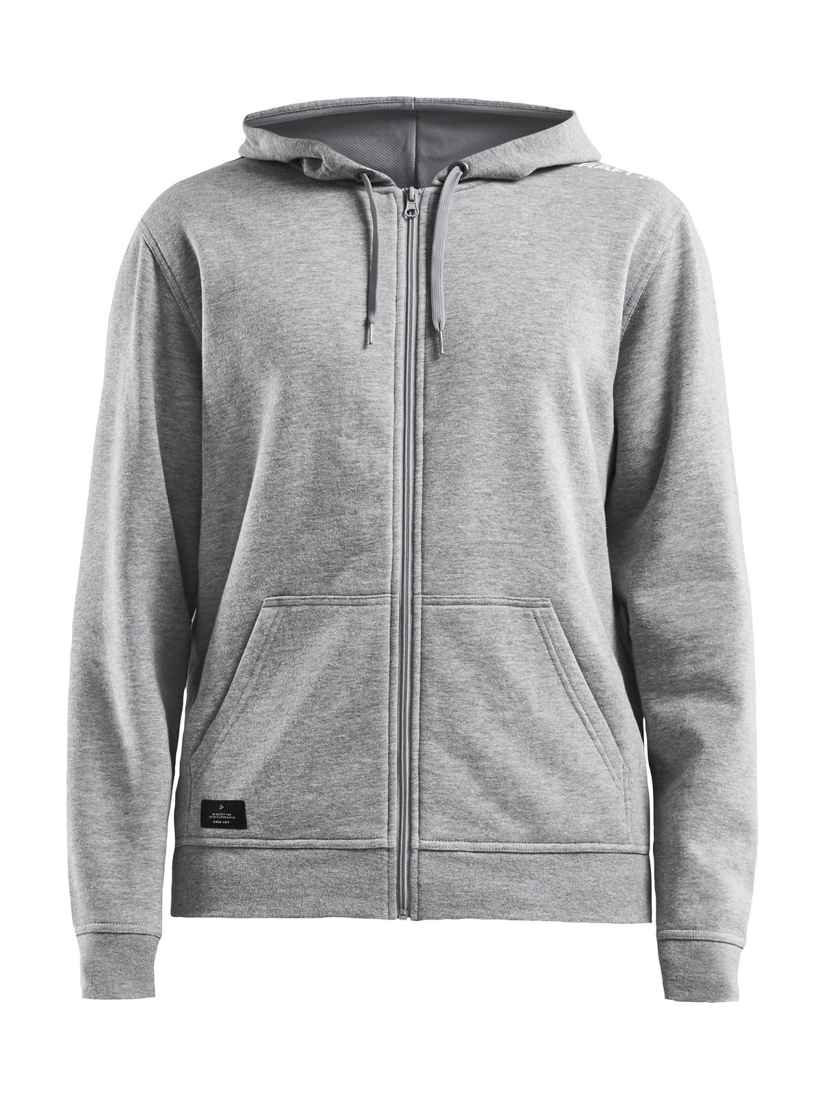Craft Community FZ Hoodie Herren in Grau meliert, Vorderansicht