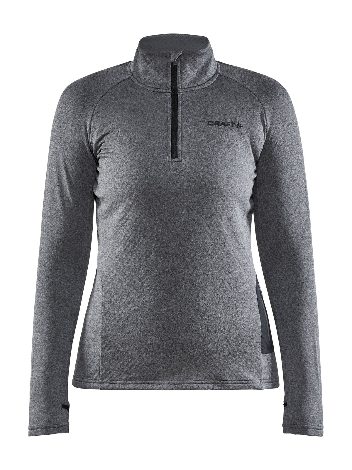 Craft CORE Trim Thermal Midlayer Damen in Dunkelgrau meliert, Vorderansicht