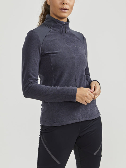 Craft CORE Edge Thermal Midlayer Damen in Schwarz/Dunkelgrau, Detailansicht
