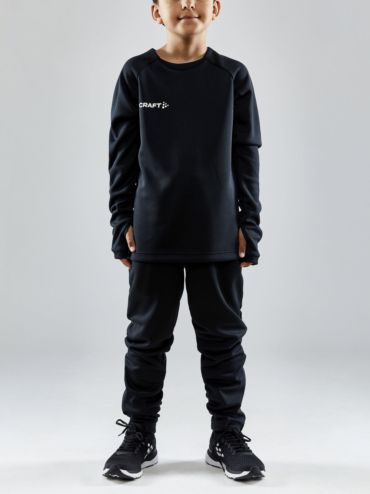 Craft Evolve Crew Neck Junior in Schwarz, Detailansicht