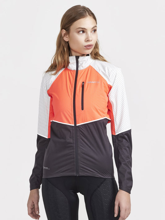 Craft ADV Bike Hydro Lumen Jacket Damen in Orange, Detailansicht