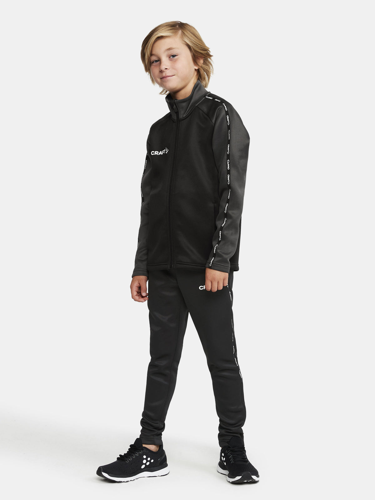 Craft Squad 2.0 Full Zip Junior in Schwarz/Anthrazit, Detailansicht