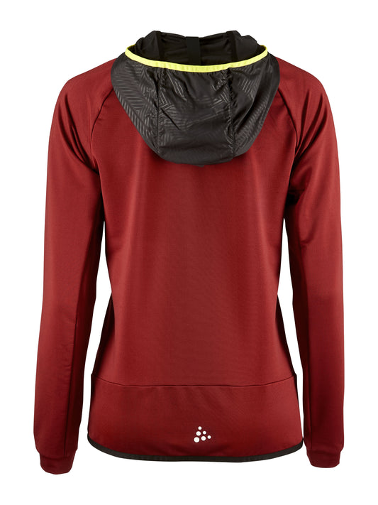 Craft Extend Full Zip Damen in Weinrot, Rückansicht