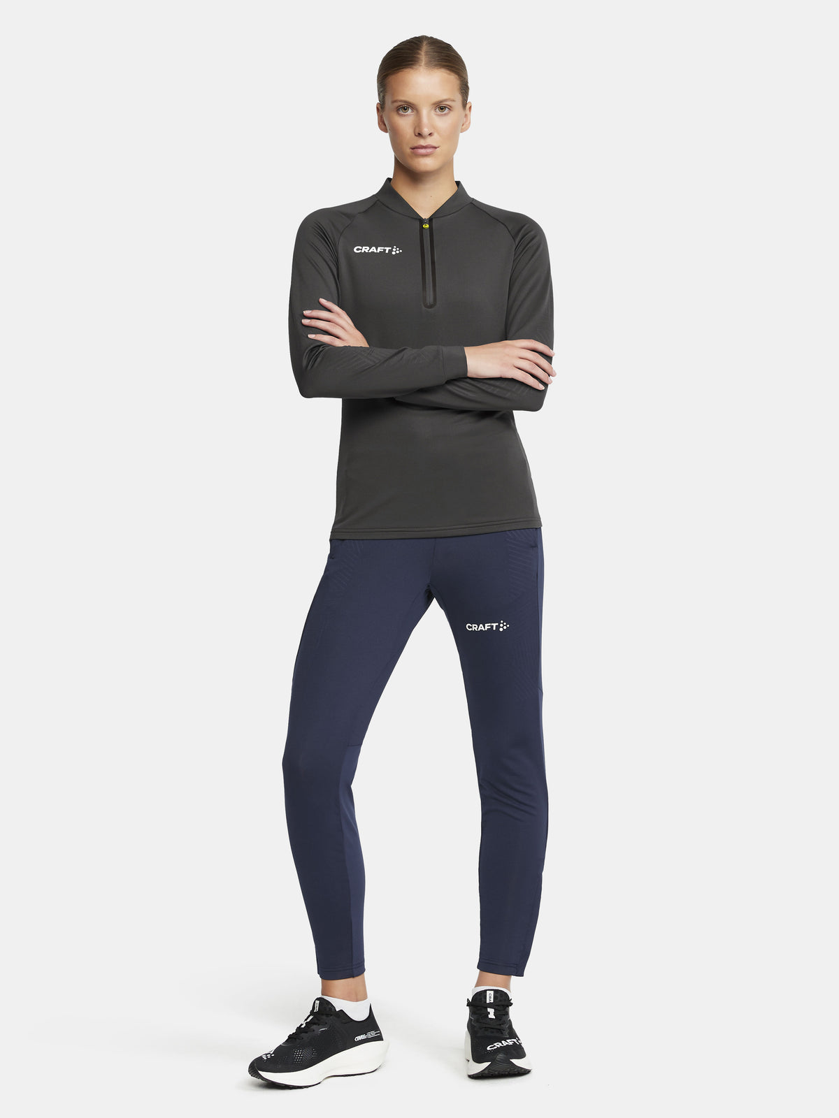Craft Extend Half Zip Damen in Dunkelgrau, Detailansicht
