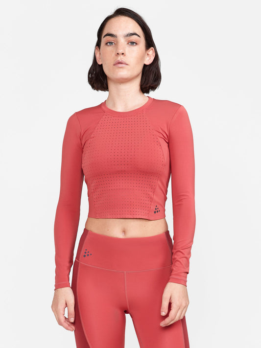 Craft ADV Tone Cropped Top Damen in Rot, Detailansicht