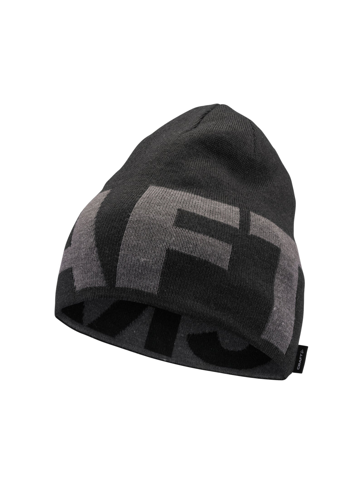 Craft ADV Nordic Training Merino Logo Hat in Schwarz/Grau, Vorderansicht