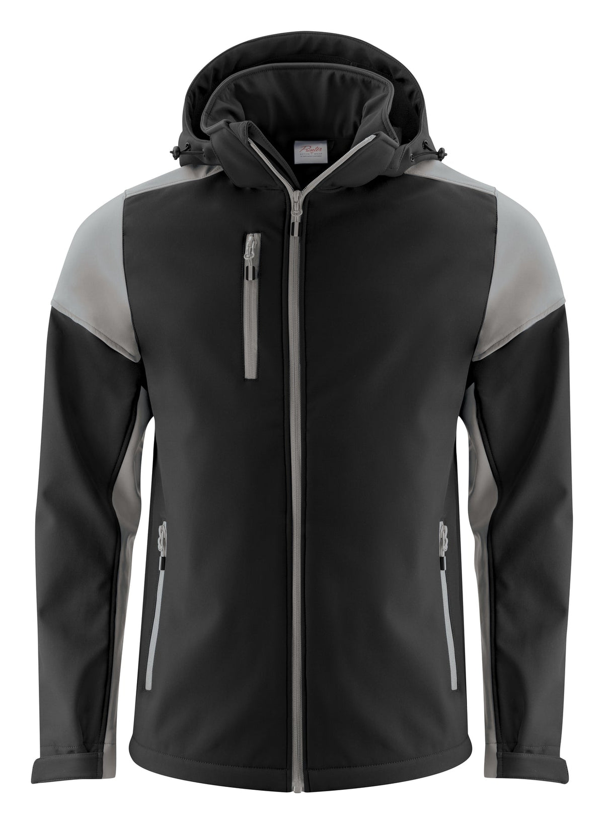 Printer Prime Softshell in Schwarz/Grau, Vorderansicht