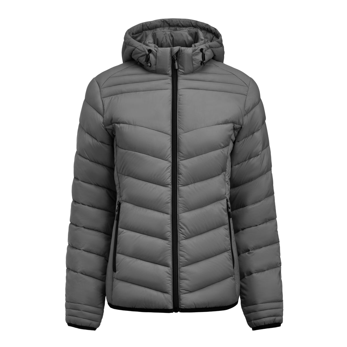 Printer Base Jacket Lady in Stahlgrau, Vorderansicht