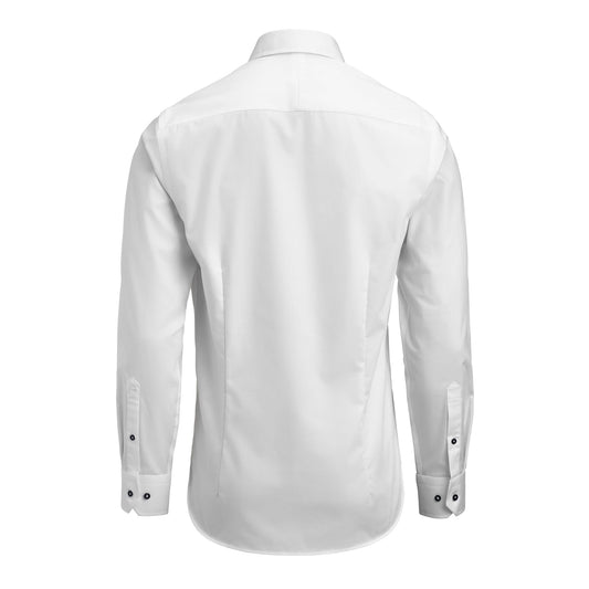 J.Harvest & Frost YB56 Twill Slim Weiss/Marineblau, Rückansicht