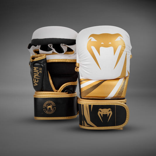 Venum Challenger 3.0 MMA Handschuhe in Weiss-Schwarz-Gold, Bild des Herstellers