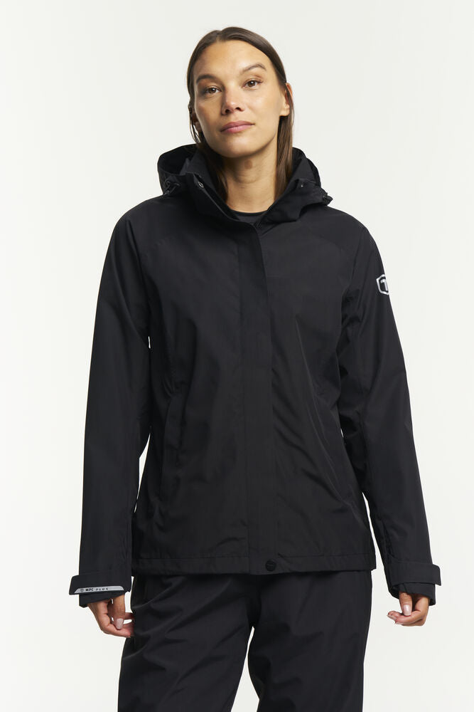 Tenson Westing Regenjacke Damen in Schwarz, Vorderansicht