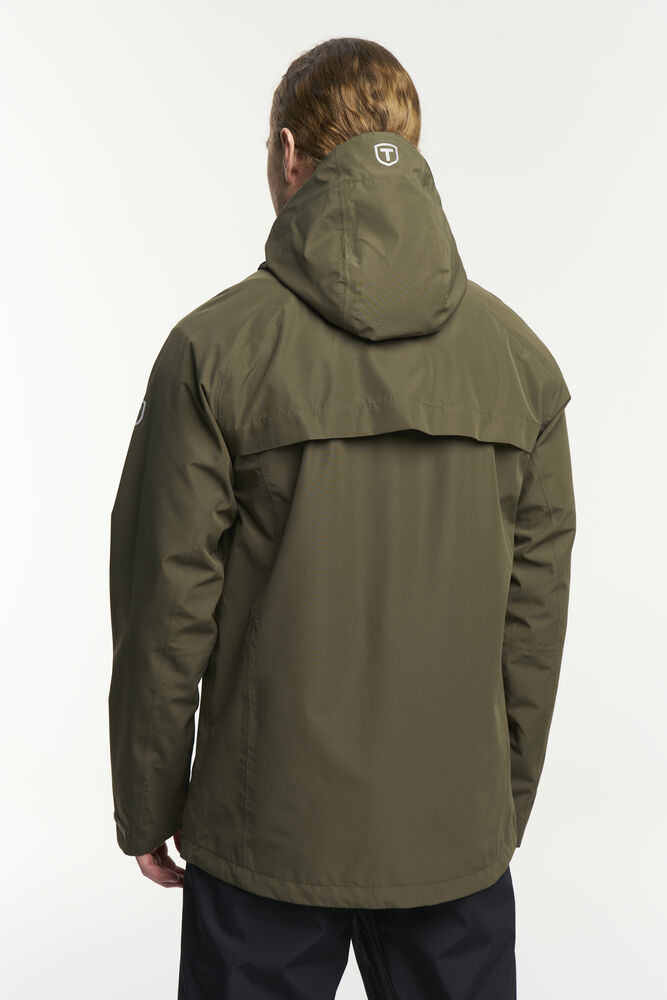 Tenson Westing Regenjacke Herren in Olivgrün, Rückansicht