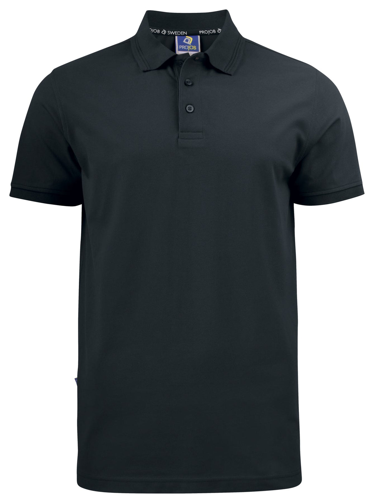 ProJob 2021 Polo Piqué Schwarz, Vorderansicht