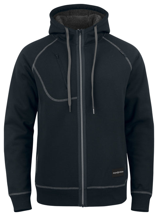 ProJob 2130 Sweatshirtjacke mit Kapuze Schwarz – Vorderansicht