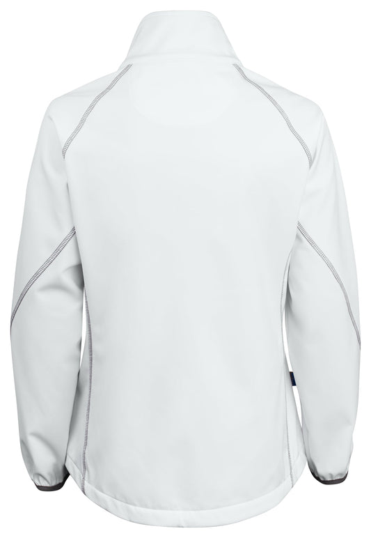 ProJob 2423 Damen Softshell Jacke mit Kontrastelementen Weiss, Rückansicht