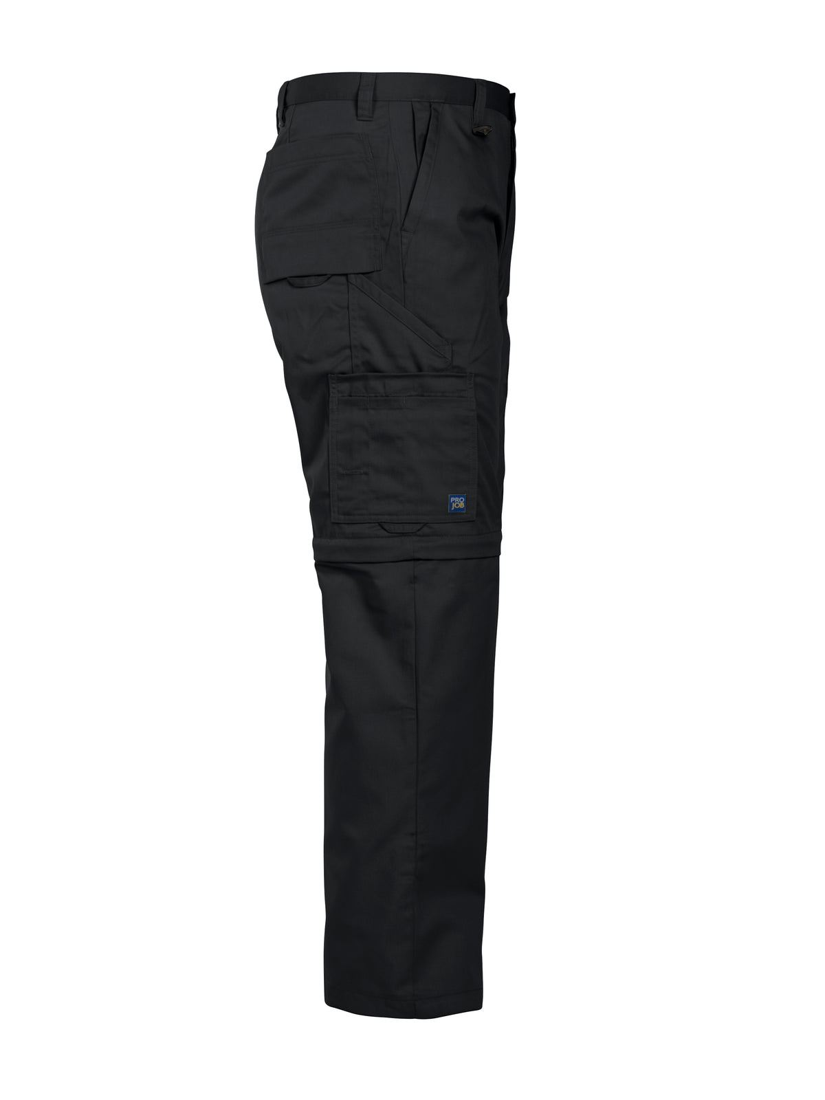 ProJob 2502 Zip Off Arbeitshose Gerader Schnitt Schwarz, Seitenansicht rechts