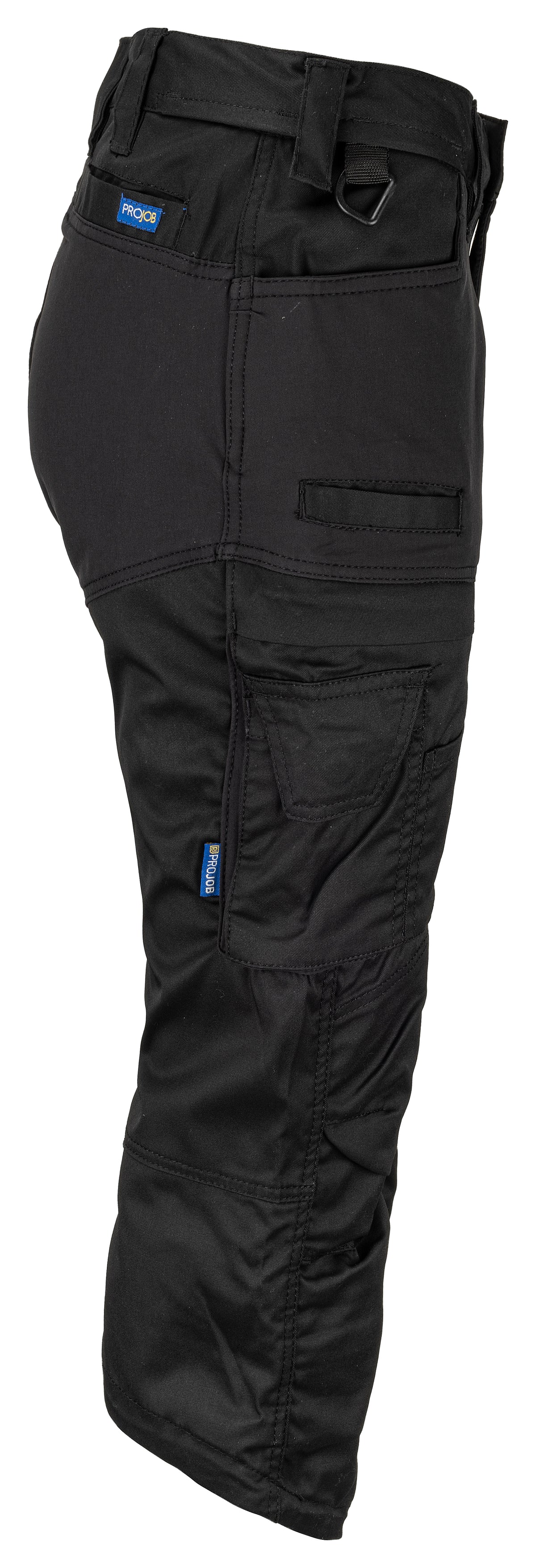 ProJob 2556 Damen 3/4 Arbeitshose Stretch Schwarz, Seitenansicht rechts