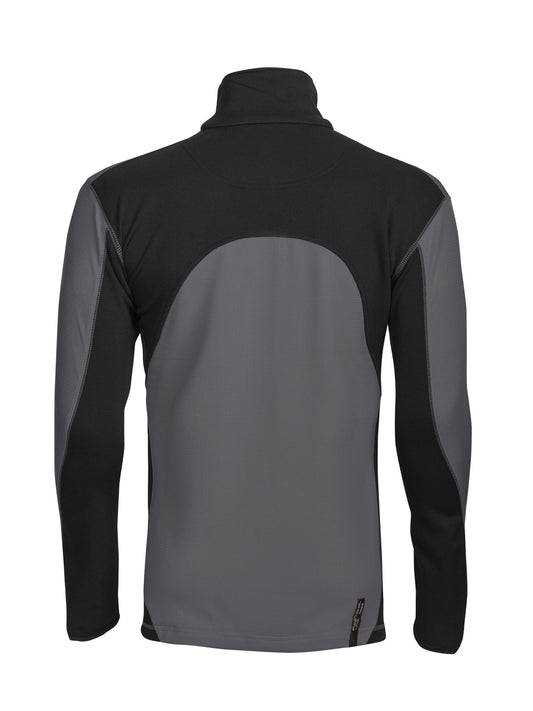 ProJob 3307 Microfleece Jacke in Ripstop Optik Grau, Rückansicht