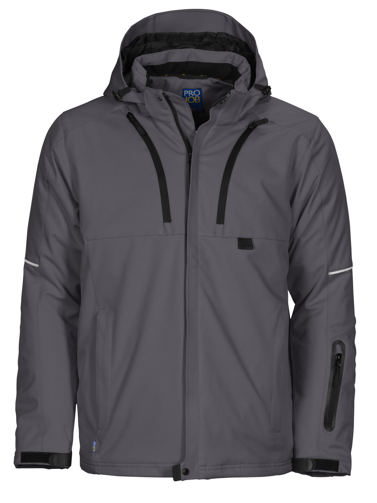 ProJob 3407 Softshell Jacke gefüttert Grau Vorderansicht