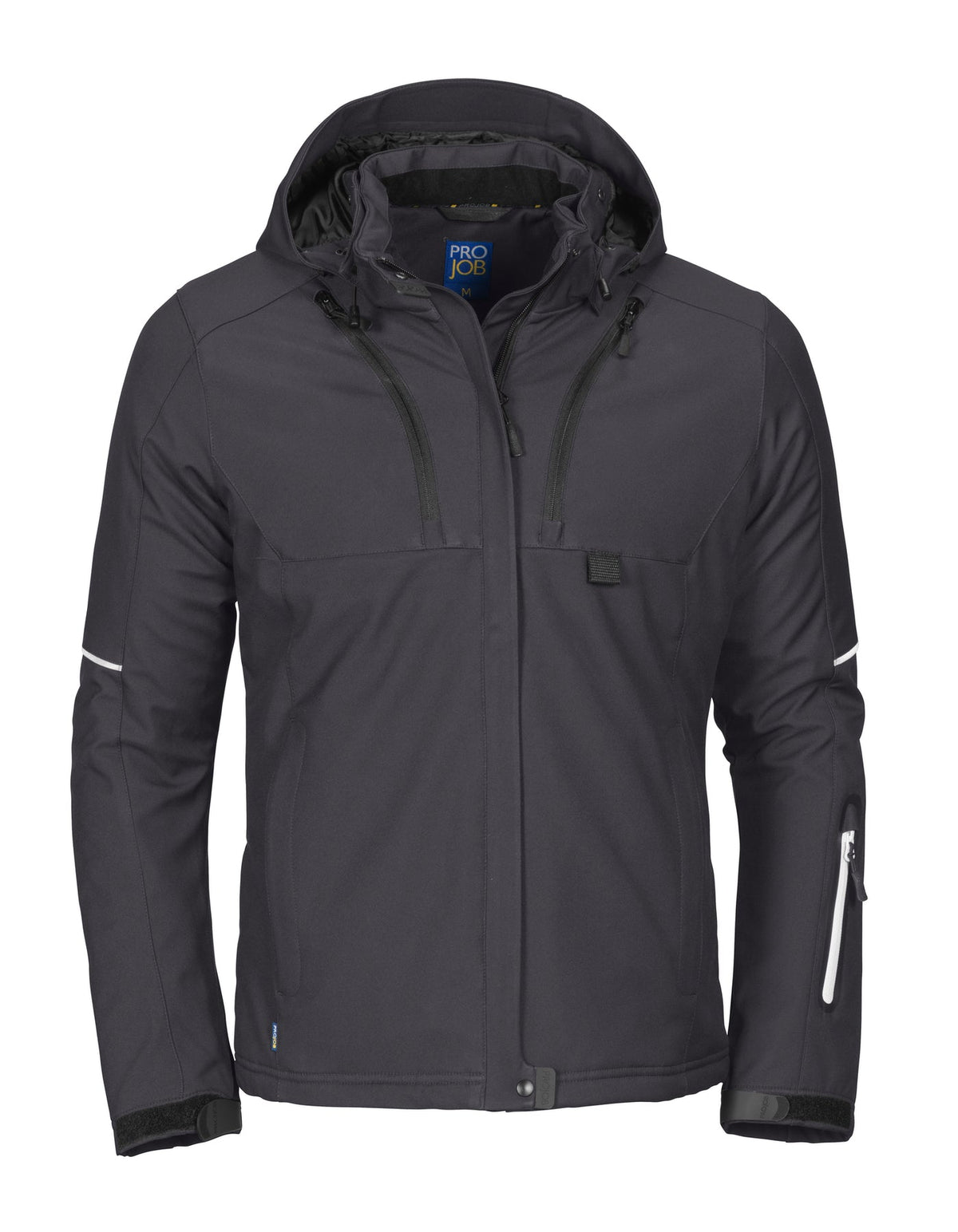 ProJob 3413 Damen Softshelljacke gefüttert Grau – Vorderansicht
