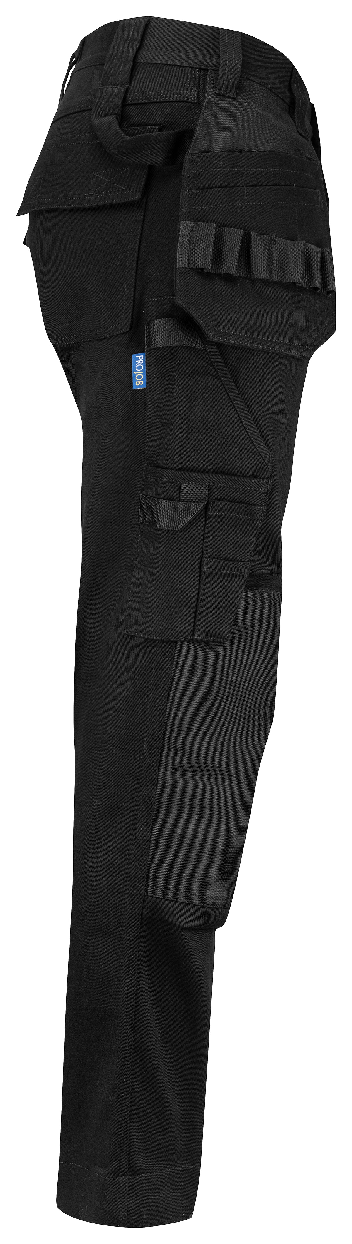 ProJob 5563 Damen Arbeitshose mit Hängentaschen Schwarz, Seitenansicht rechts