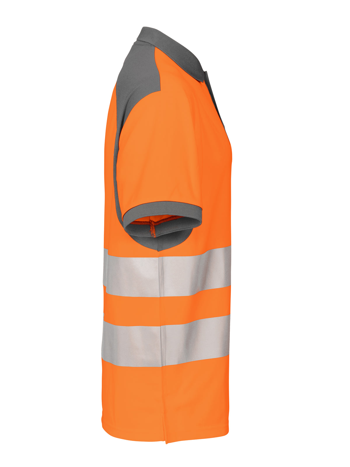 ProJob 6008 Piqué Polo EN ISO 20471 Klasse 2 Orange/Grau, Seitenansicht rechts