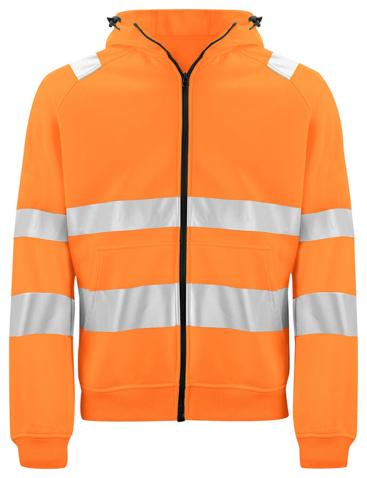ProJob 6132 Warnschutz Kapuzenjacke Orange/Schwarz Vorderansicht
