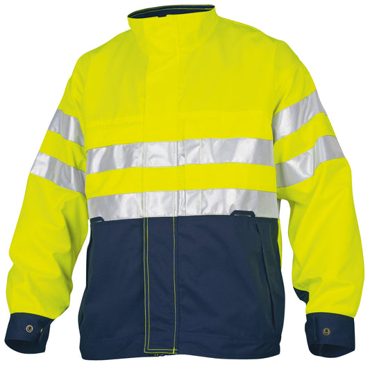 ProJob 6401 Ungefütterte Warnschutz-Jacke EN ISO 20471 Klasse 3 Gelb/Marine, Produktansicht