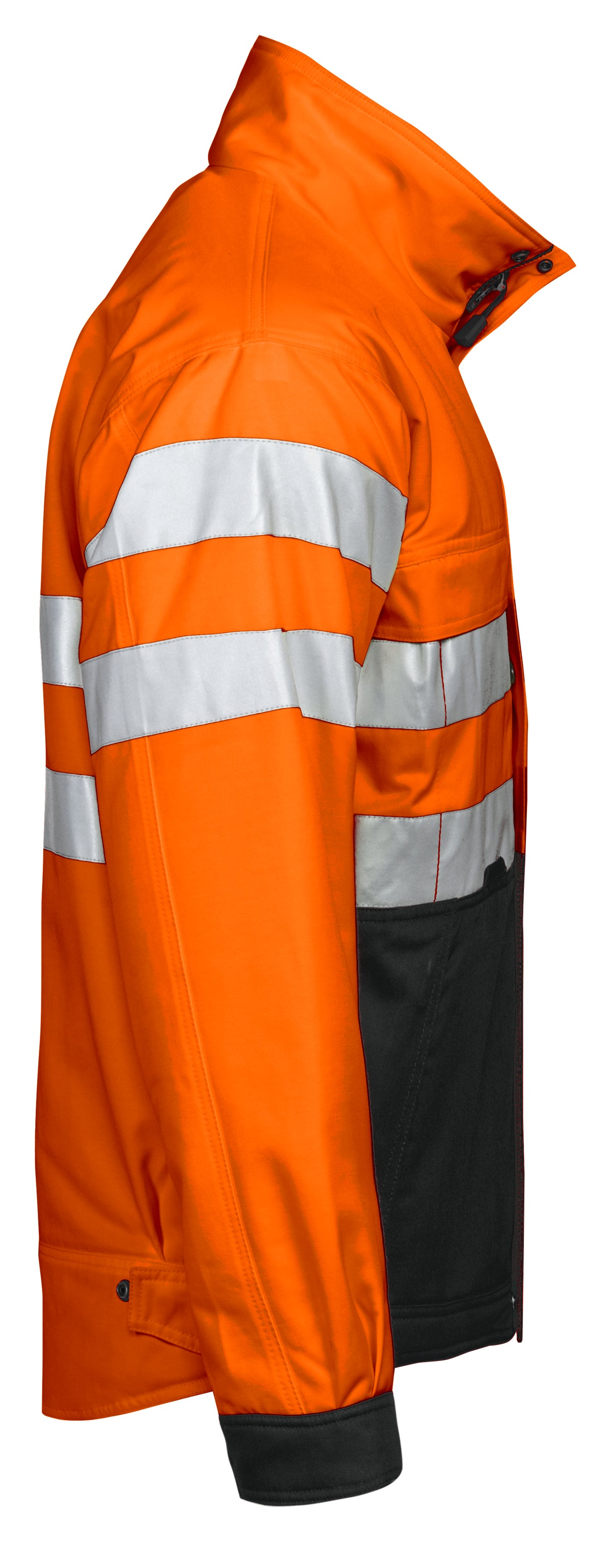 ProJob 6407 Gefütterte Jacke EN ISO 20471 Klasse 3 Orange/Schwarz, Seitenansicht rechts