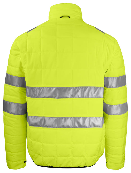 ProJob 6444 Gesteppte Leichte Jacke - Zip in Innen Jacke EN ISO 20471 Klasse 3 Gelb/Schwarz, Rückansicht