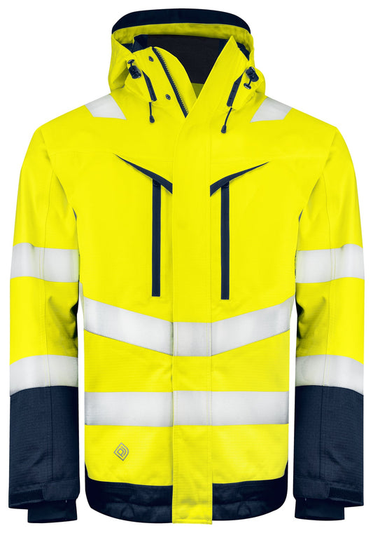 ProJob 6453 Warnschutz Funktionsjacke Gelb/Marine Vorderansicht