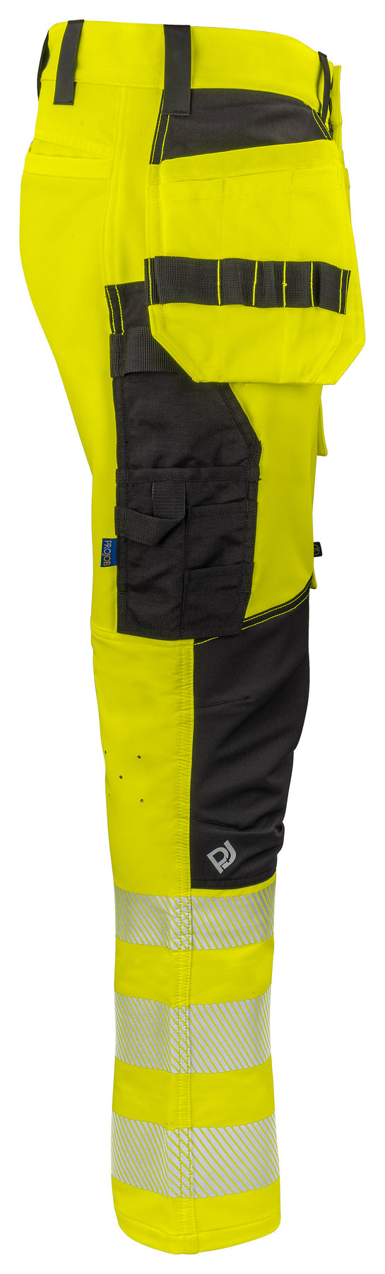 ProJob 6527 Bundhose 37,5™ Technologie mit Hängetaschen EN ISO 20471 Klasse 2 Gelb/Schwarz, Seitenansicht rechts