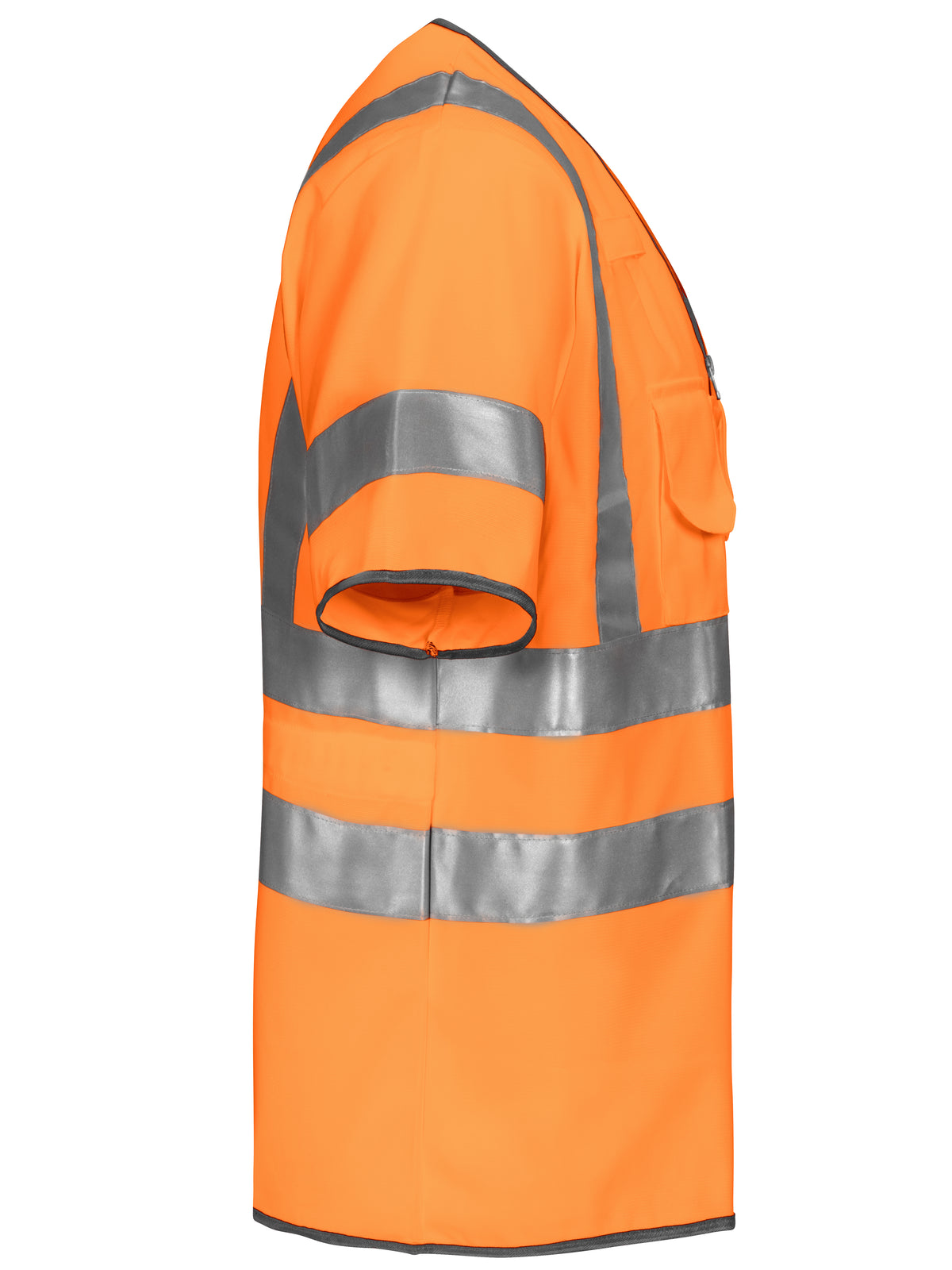 ProJob 6707 Warnschutz Weste mit Zip EN ISO 20471 Klasse 3 Orange, Seitenansicht rechts