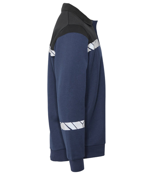 ProJob 7100 Langarm Polo Navy/Schwarz Seitenansicht rechts