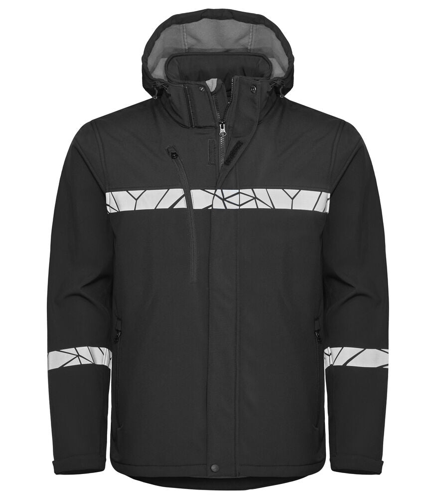 ProJob 7400 Softshell Jacke Schwarz, Vorderansicht