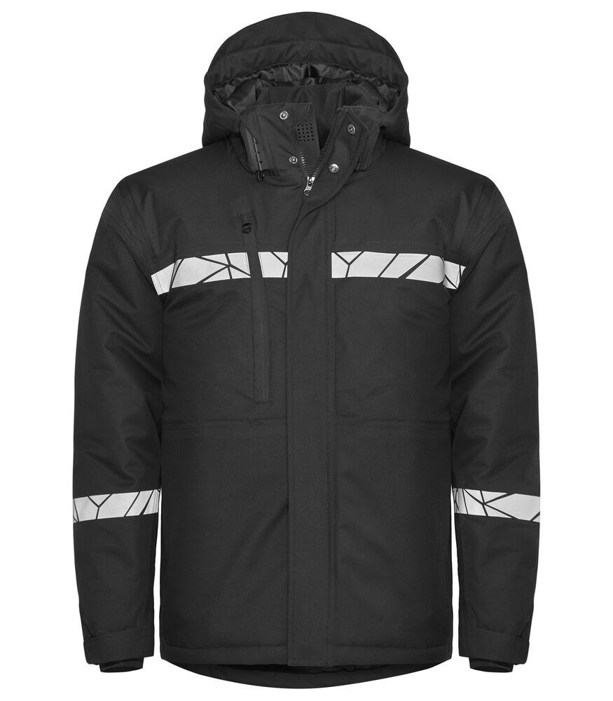 ProJob 7413 wattierte Softshell Jacke Schwarz, Vorderansicht