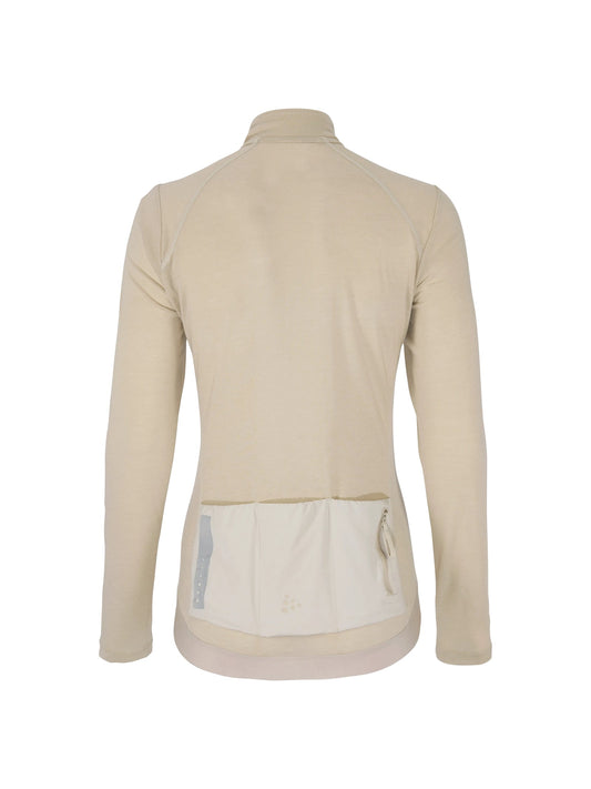 Craft SubZ Wool LS Jersey Damen in Sand meliert, Rückansicht