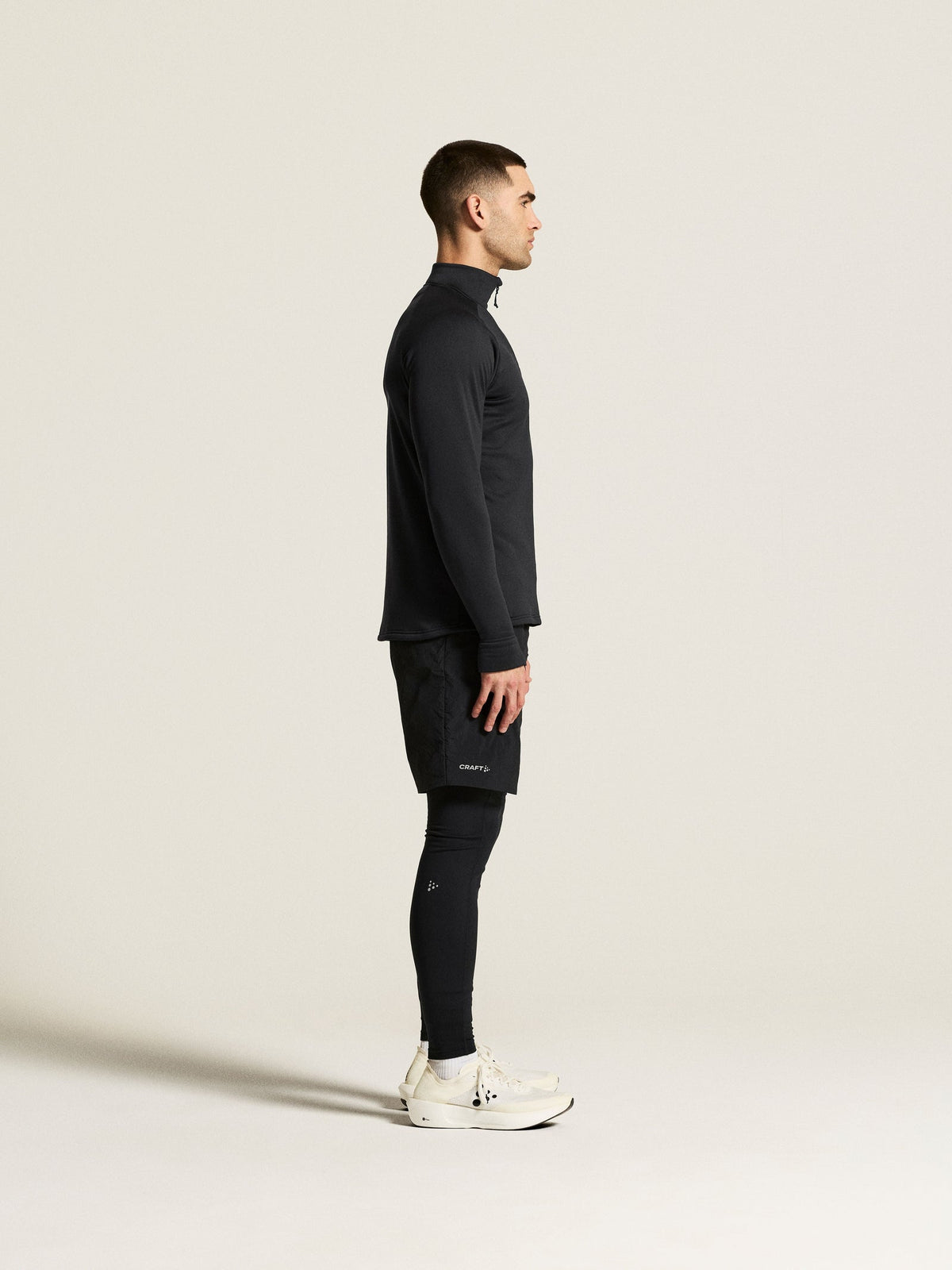Craft Explore Power Fleece Half Zip Herren in Schwarz, Detailansicht