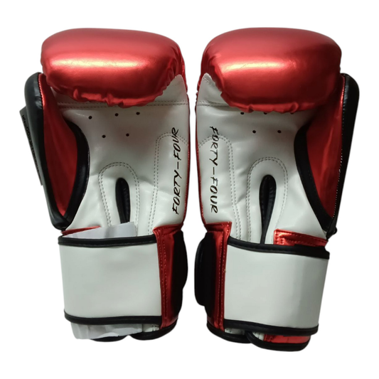 44er Boxhandschuhe Metallic Rot/Schwarz, Seitenansicht