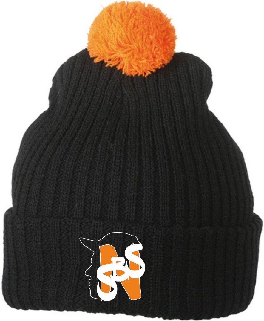 Strickmütze mit Pompon