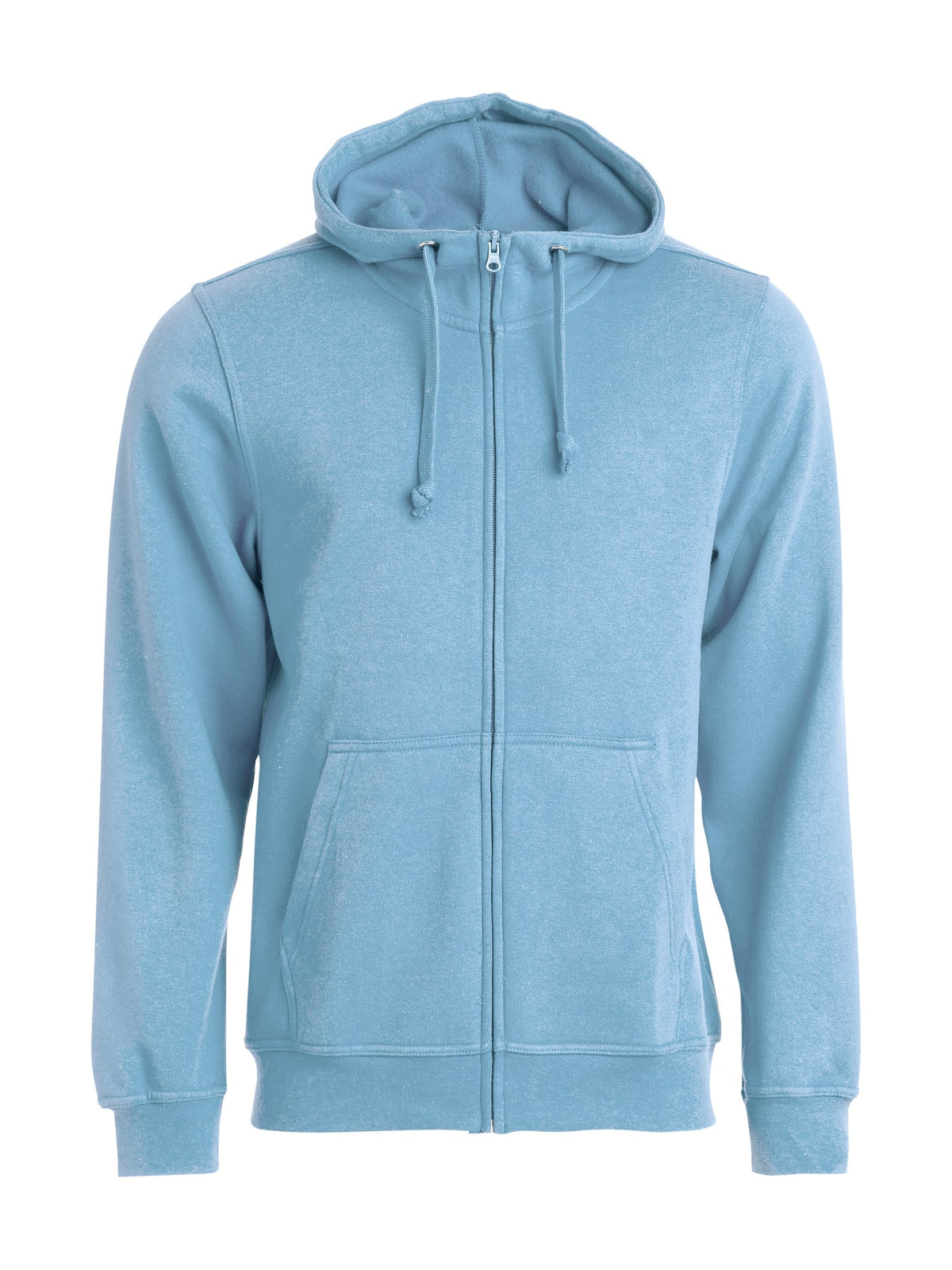 Clique Basic Hoody Full Zip Hellblau, Vorderansicht