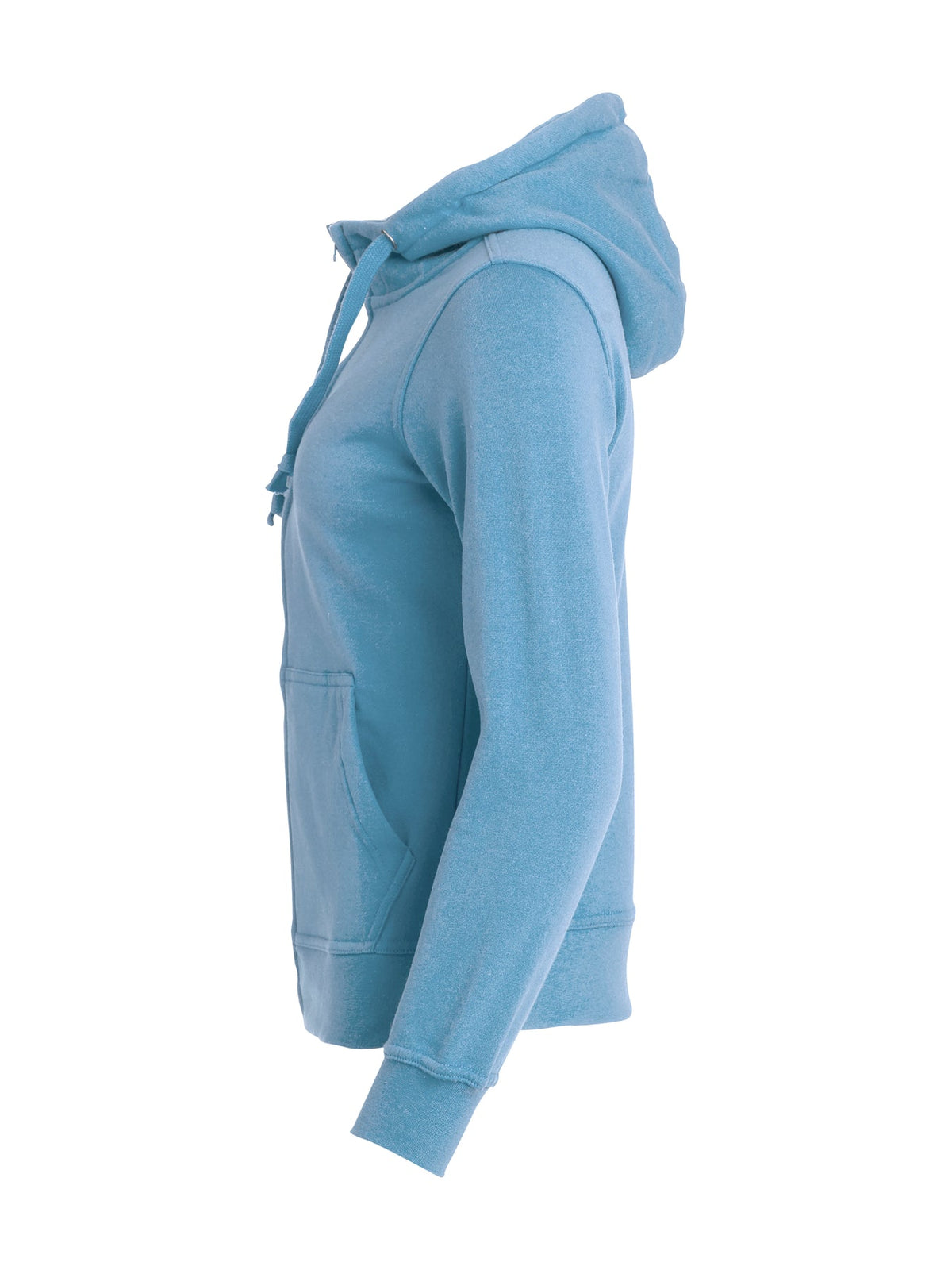 Clique Basic Hoody Full Zip Women Hellblau, Seitenansicht links