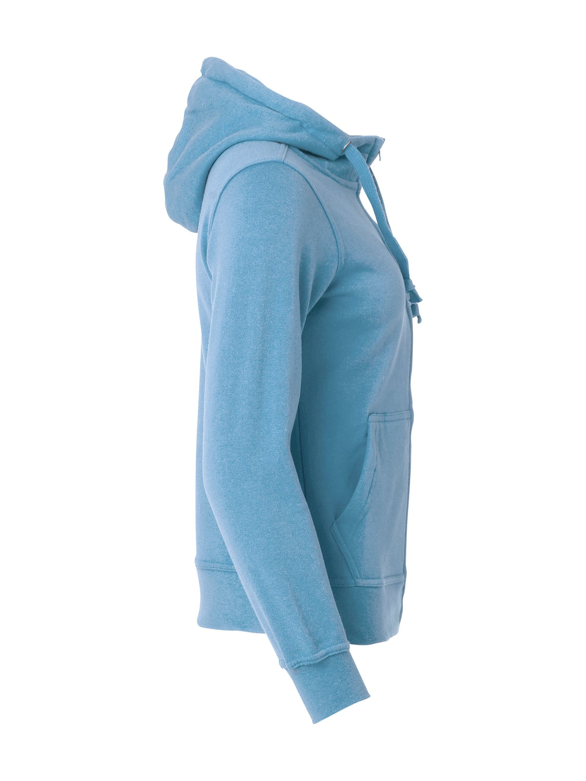 Clique Basic Hoody Full Zip Women Hellblau, Seitenansicht rechts