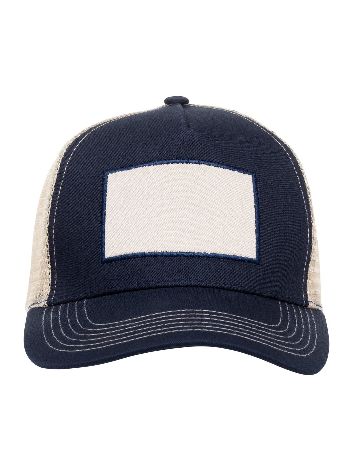 Clique Trucker Patch Cap Dunkelmarine, Vorderansicht