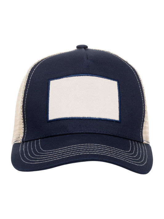 Clique Trucker Patch Cap Dunkelmarine, Vorderansicht